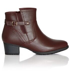 WIDE FIT Lynn Ankle Boot - burgundy in size 10